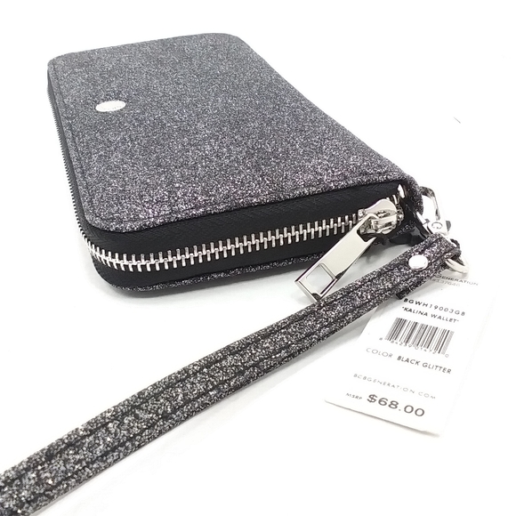 BCBG Kalina Black Glitter Wristlet Boxed NIB - Picture 8 of 11